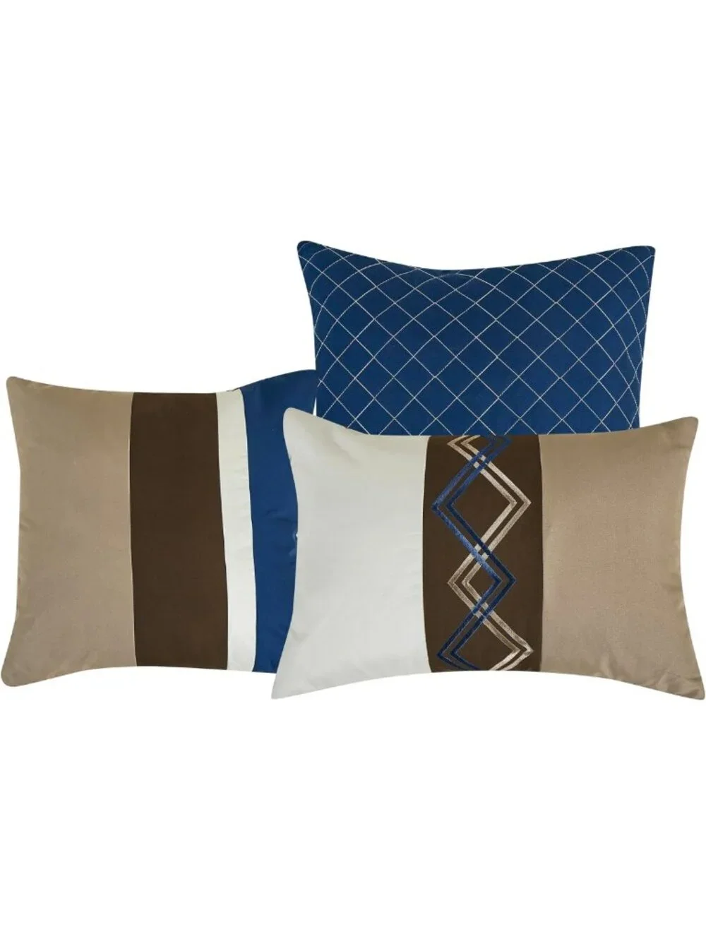 Modern 7-Piece Pleated Stripe Zigzag Comforter Set - California King
